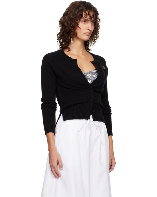 Simone Rocha Black Long-Sleeved Knitted Cardigan