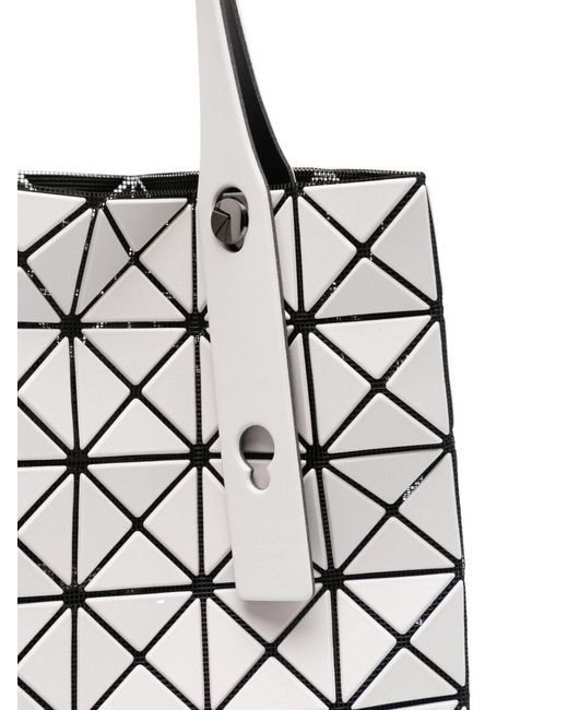 Issey Miyake White Prism Matte Logo Detailed Tote Bag