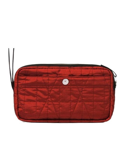 Stone Island Red Wrist Pouch With Inner Compartments And Zip for men