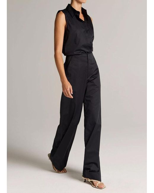 Vince Black High-Waisted Wide-Leg Trousers