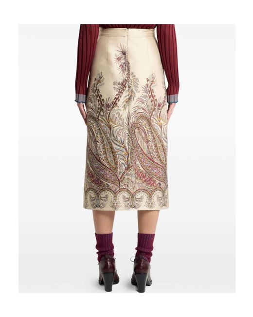 Etro Natural Paisley Jacquard Skirt