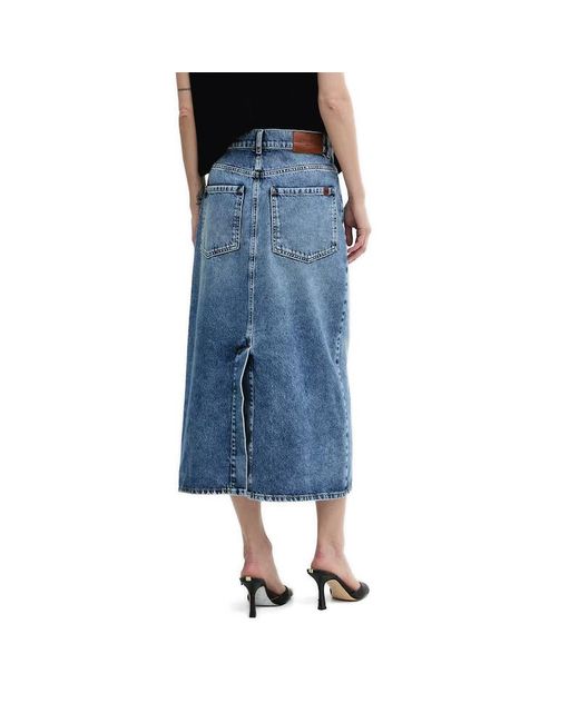 Weekend by Maxmara Blue Denim Midi Skirt With Belt Loops