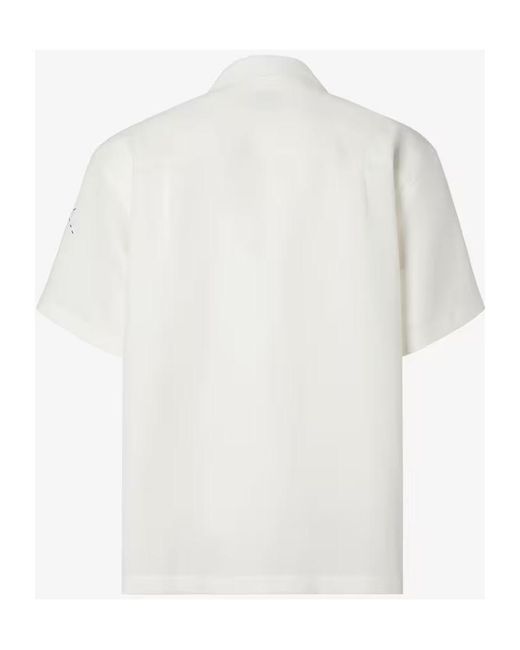 Fendi White Embroidered Linen Shirt for men