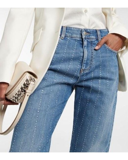 Stella McCartney Blue Crystal Embellished Jeans