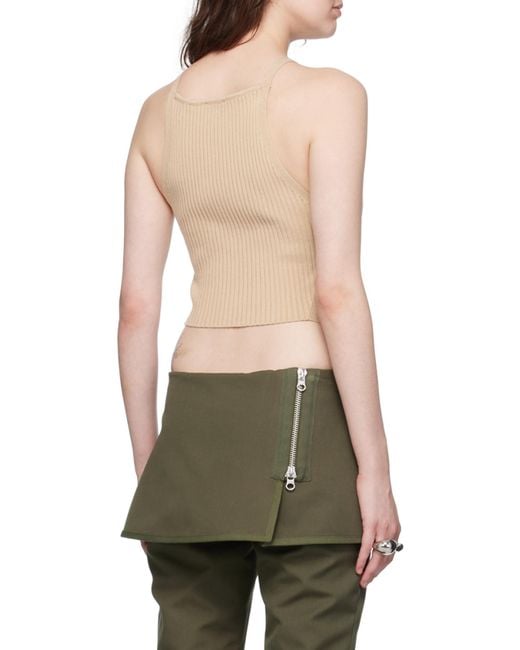 Courreges Green Courrèges Pointy Rib-Knit Tank Top