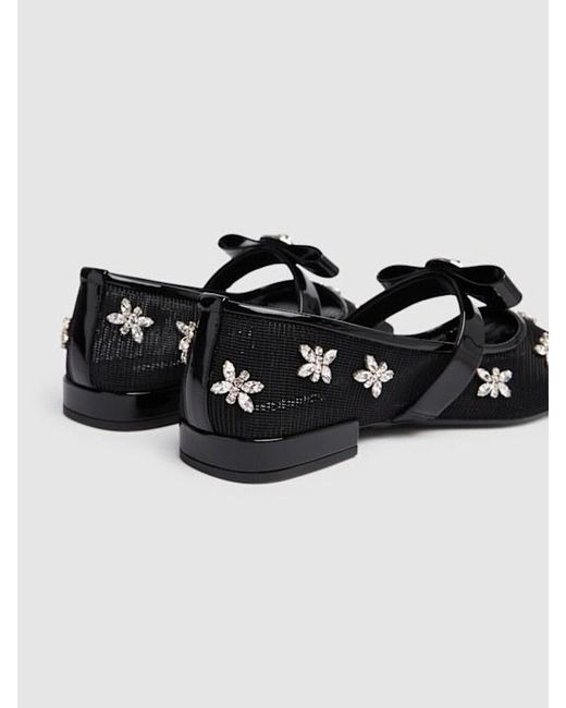 Versace Black Mesh Ballet Flats