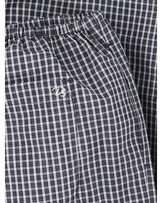 DUNST Gray Check Elastic-Waist Pants