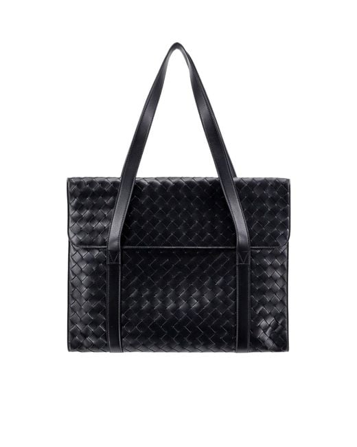 Bottega Veneta Black Intrecciato Briefcase for men