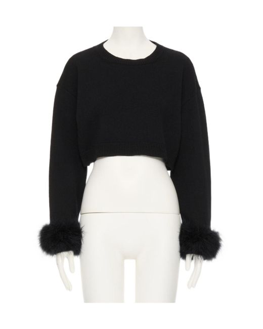 Valentino Black Cashmere Jumper With Feathers