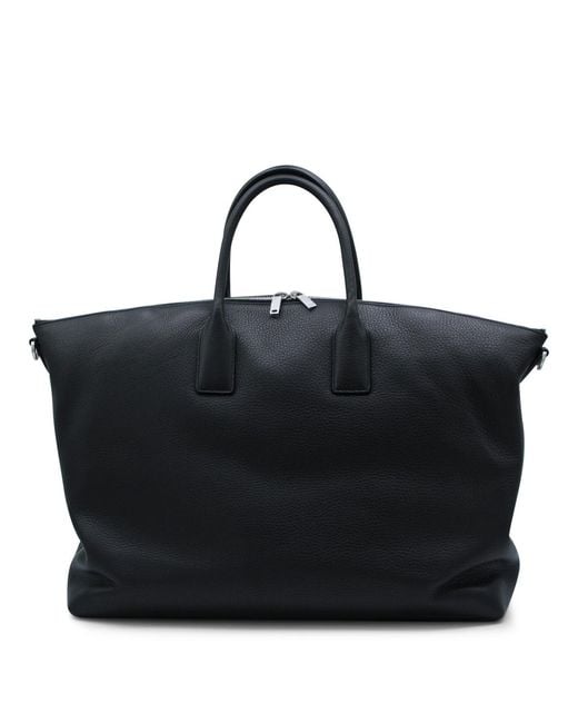 Saint Laurent Black Logo Stamp Zip-Up Tote Bag for men