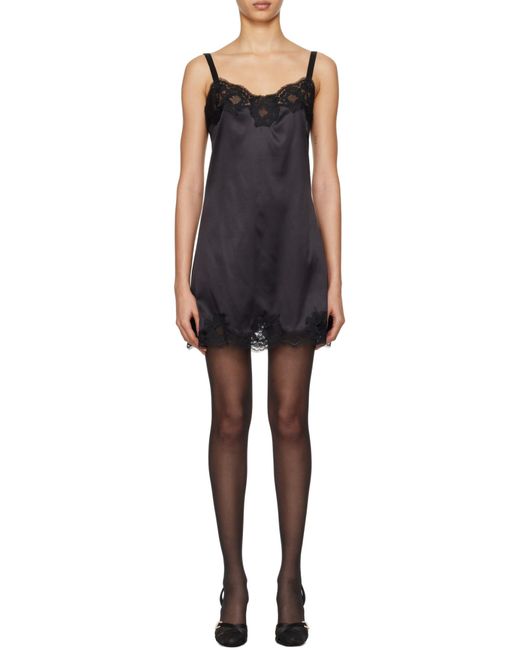 Dolce & Gabbana Black Lace Trimming Mini Dress