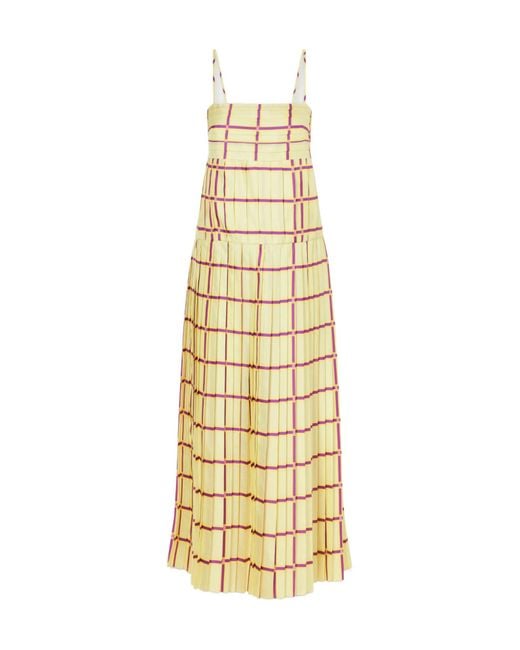 Emilia Wickstead Metallic Silk-Twill Midi Dress
