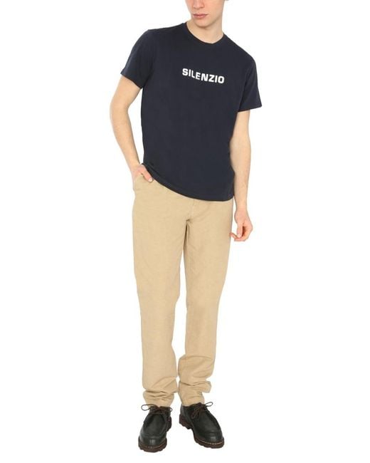 Aspesi Blue Silenzio Logo T-Shirt for men