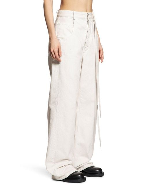 Ann Demeulemeester White Belted Jeans