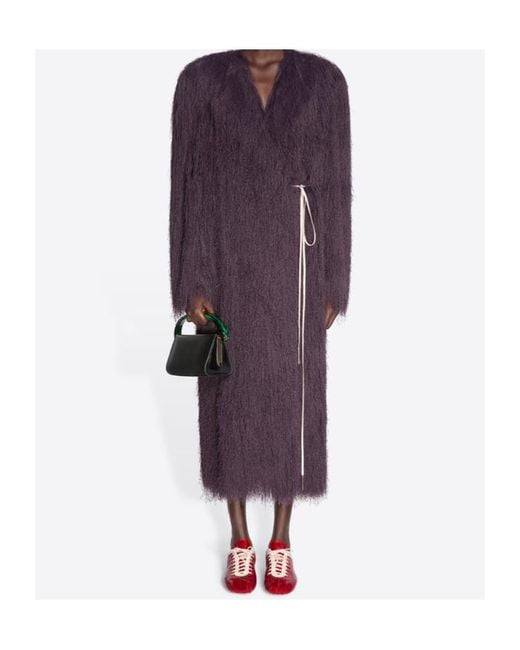 Dries Van Noten Purple Rivla Tied Long-Sleeved Coat