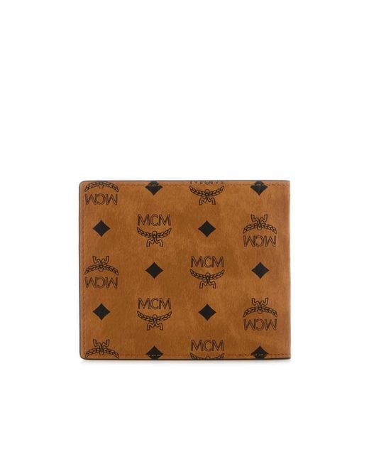 MCM Brown Monogram Printed Bi-Fold Wallet for men