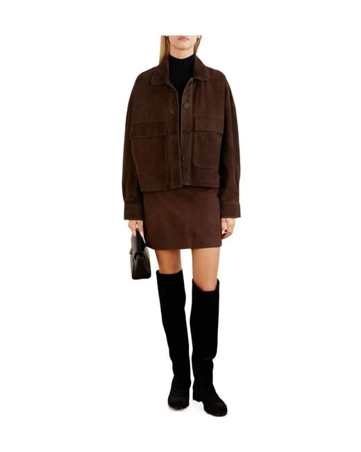 Arma Brown Suede Mini Skirt