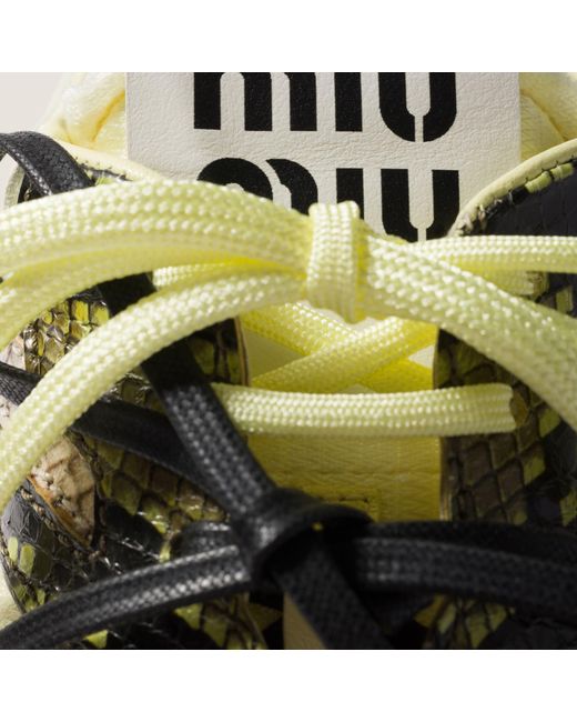 Miu Miu Metallic Gymnasium Lace-Up Sneakers