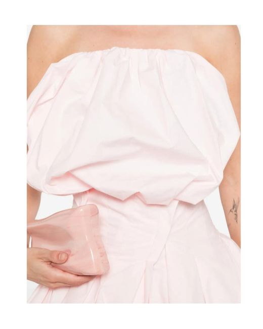 Magda Butrym Pink Strapless Gathered Dress