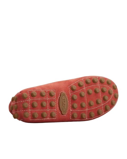 Tod's Red Boat Gommino Bubble Flat Shoes