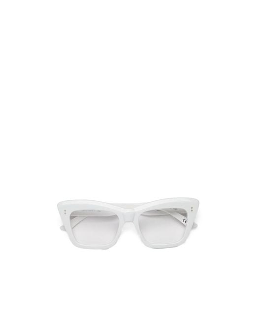 Retrosuperfuture White Geometric-Frame Glasses