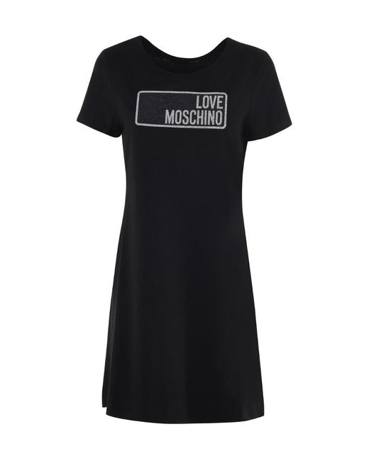 Moschino Black Logo T-Shirt Dress