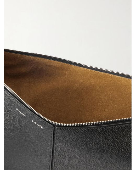 Proenza Schouler Black Slide Paneled Full-Grain Leather Shoulder Bag
