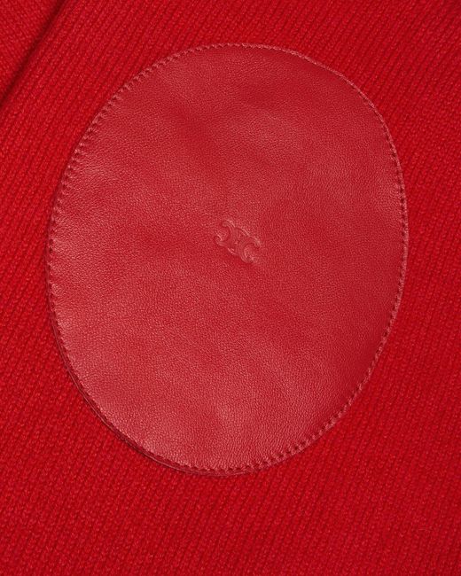 Céline Red Classic Elbow-Patch Crewneck Sweater for men