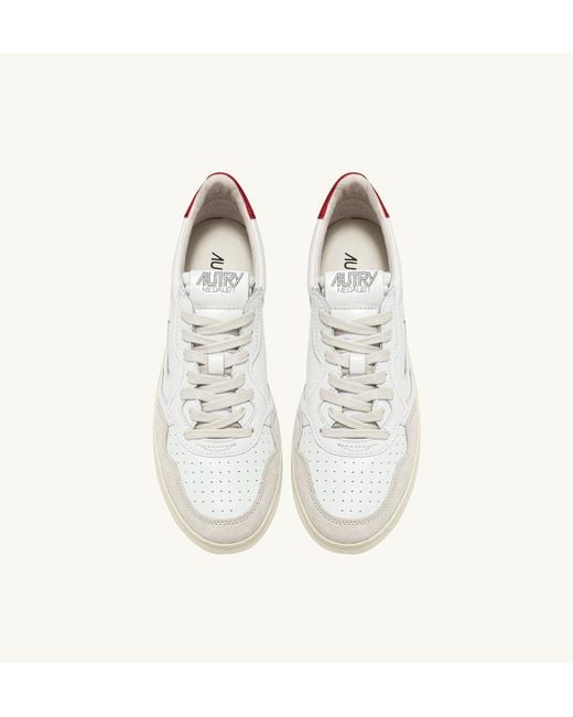Autry White Paneled Low-Top Sneakers for men