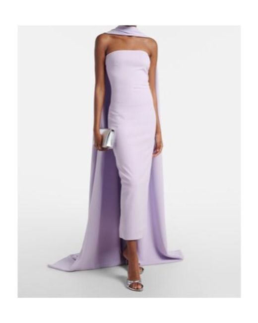 Solace London Purple Martine Scarf-Detail Cocktail Dress