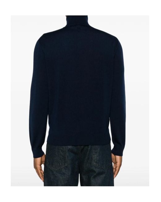 Canali Blue Roll-Neck Sweater for men