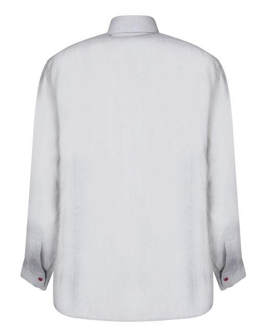 Kiton White Long Sleeved Shirt for men