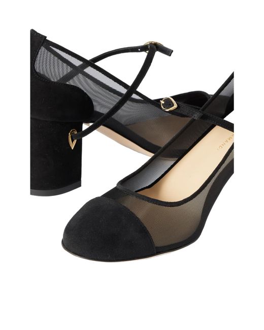 JENNIFER CHAMANDI Black 65Mm Paolo Mesh-Panel Suede Pumps