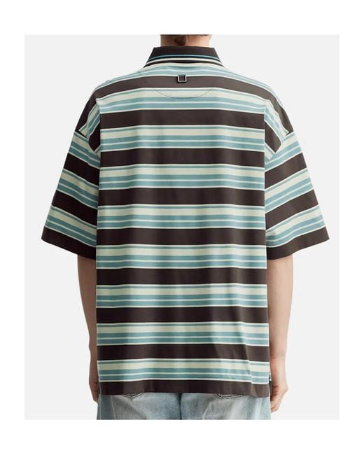 Wooyoungmi Green Striped Short-Sleeve T-Shirt for men