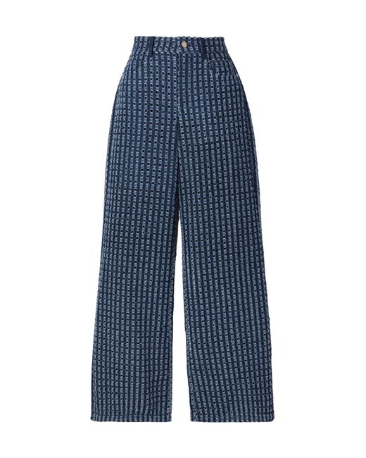 Cult Gaia Blue Katya Cutout Distressed High-Waisted Straight-Leg Jeans