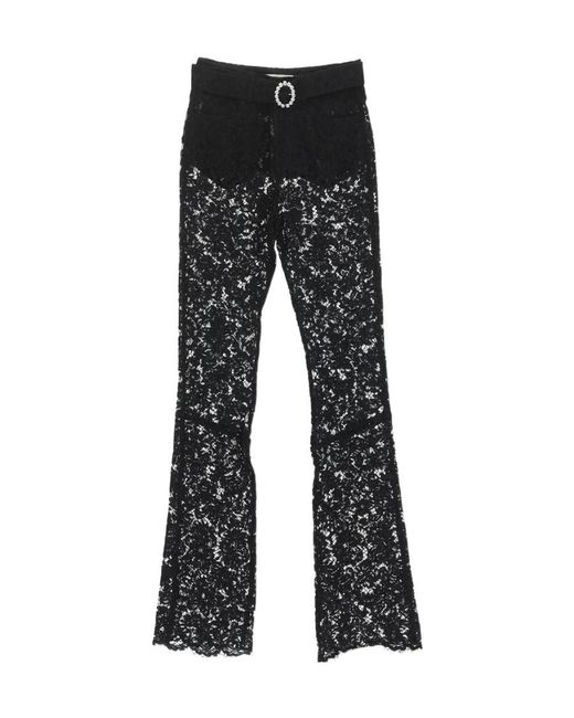 Alessandra Rich Black Logo Casual Pants
