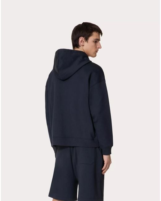 Valentino Blue Drawstring Zip-Up Jacket for men