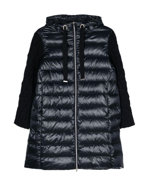 Herno Black Zip-Up Straight Hem Hooded Jacket