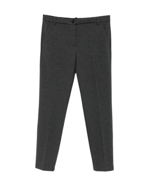 Pinko Gray Straight Leg Pleated Trousers