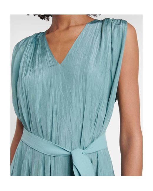 Joseph Blue Pleated Belted Dress
