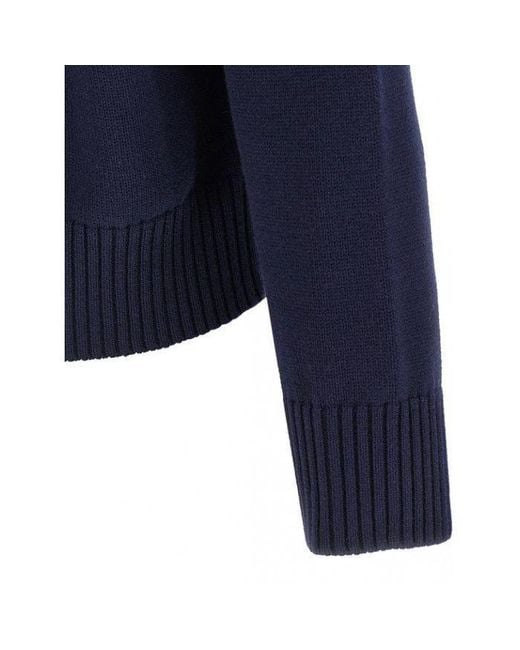AMI Blue Ami Ami De Coeur Crewneck Jumper for men