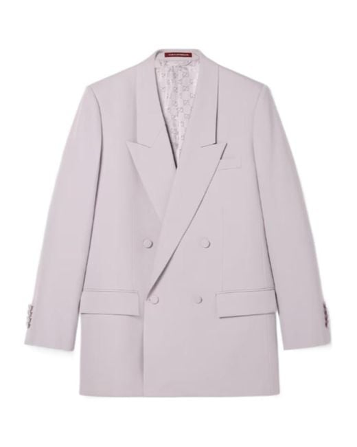 Gucci Purple Double-Breasted Gabardine Jacket for men