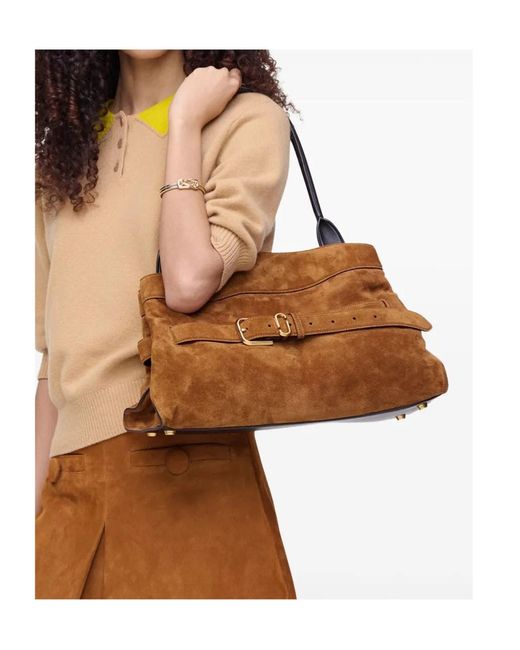 Marc Jacobs Brown The Suede Dakota Satchel