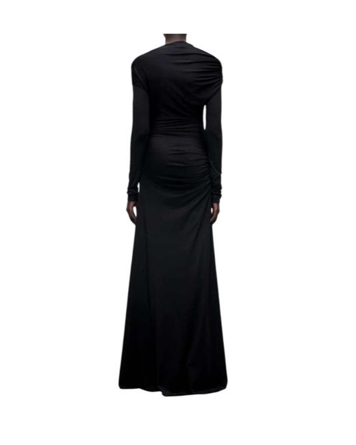 Victoria Beckham Black Long-Sleeved Formal Dress