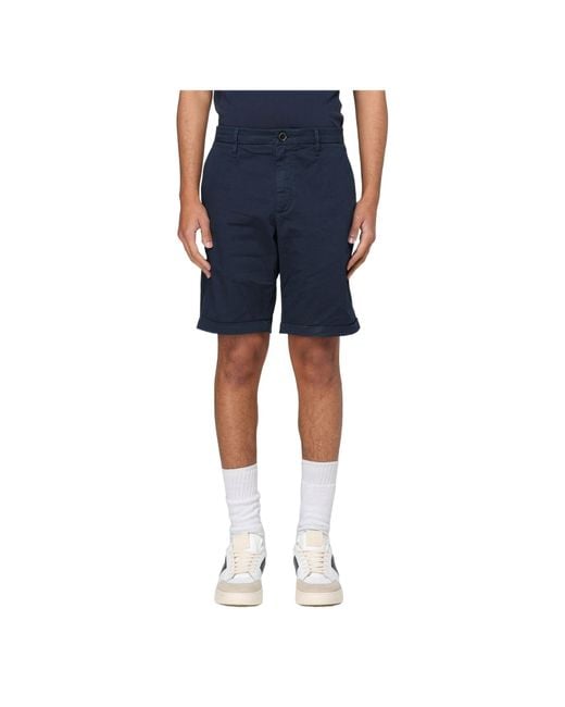 Sun 68 Blue Wide-Leg Bermuda Shorts for men