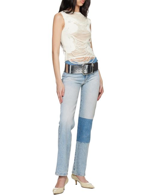 MM6 by Maison Margiela Blue Patch Detailed Jeans