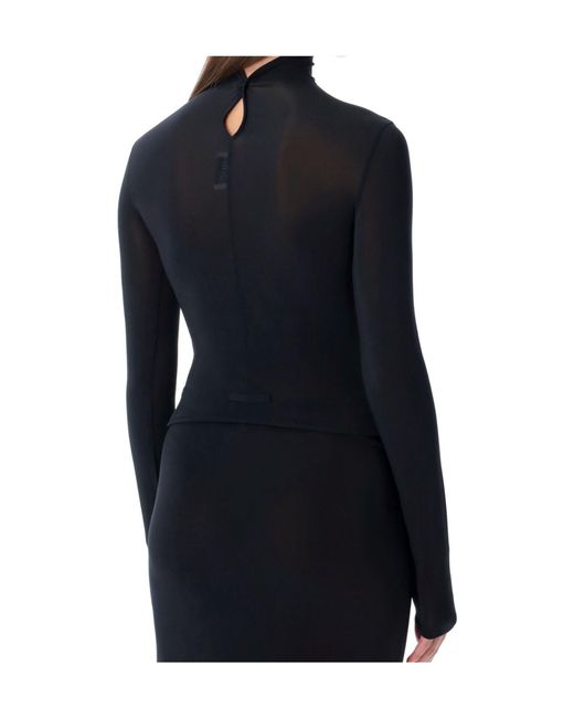 Jean Paul Gaultier Black Lingerie Garter High Neck Top