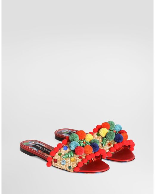 Dolce & Gabbana Embroidered Flat Slides