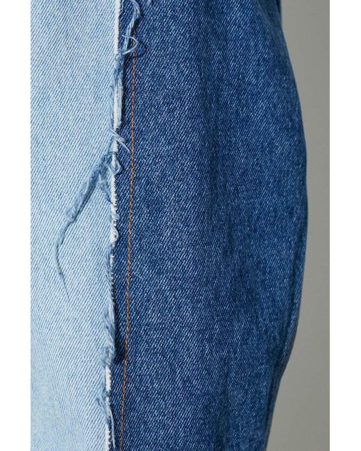 Heron Preston Blue Patchwork Denim Jacket for men