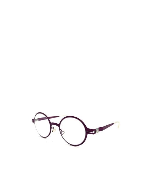 Mykita White Round Frame Glasses